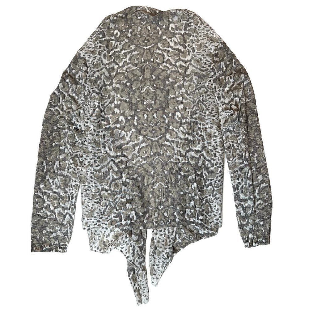 Cullen Neutral Leopard Print Open Front Semi Shee… - image 2